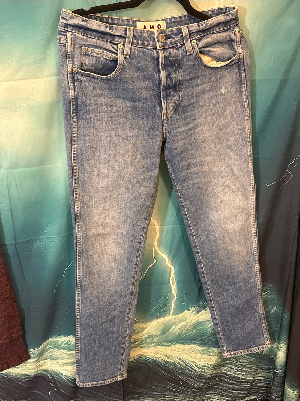 AMO Washed Light Blue Skinny Jeans